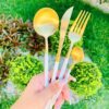 Jogo de Talheres Slin Branco Fosco - 4 Pcs - Imagem 9