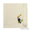 Guardanapo Linho Bege Ponto Ajour Bordado Tucano Tropical 50x50 cm - Image 4