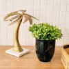 cachepot ceramica preto marmorizado