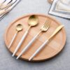 Jogo de Talheres Branco Fosco – 4 Pcs