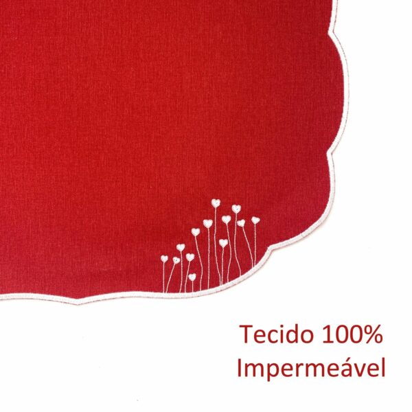 Jogo Americano Vermelho Bordado Broto de Amor - Image 4