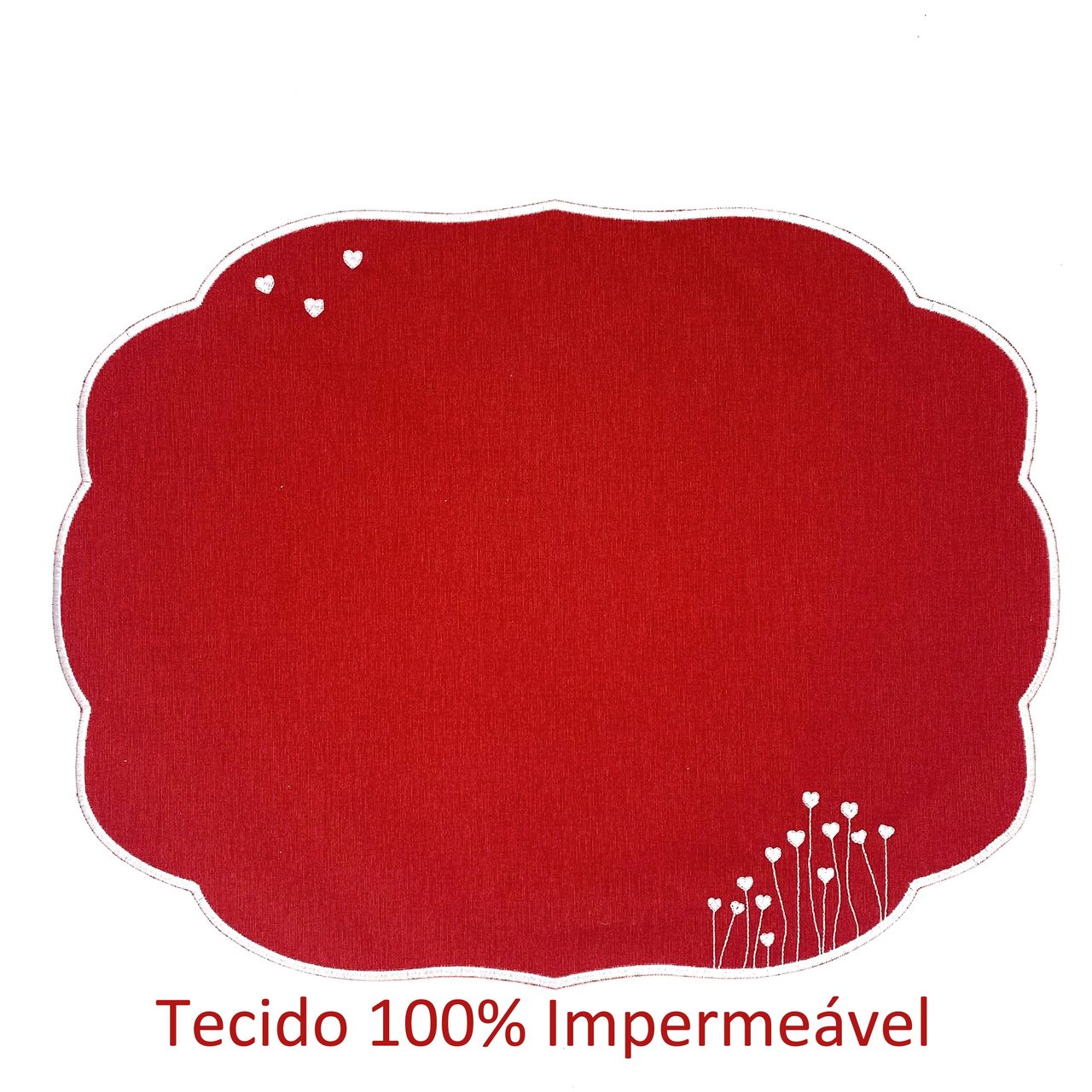 Jogo Americano Vermelho Bordado