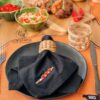 guardanapo linho preto bbq espeto