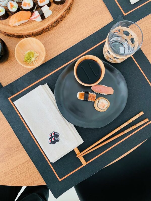 Kit 04 Pçs Guardanapo Linho Bege Oriental - Imagem 5