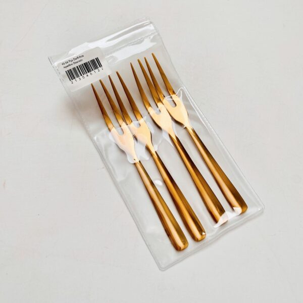 Kit 04 Pçs Garfinhos Aperitivo Dourado