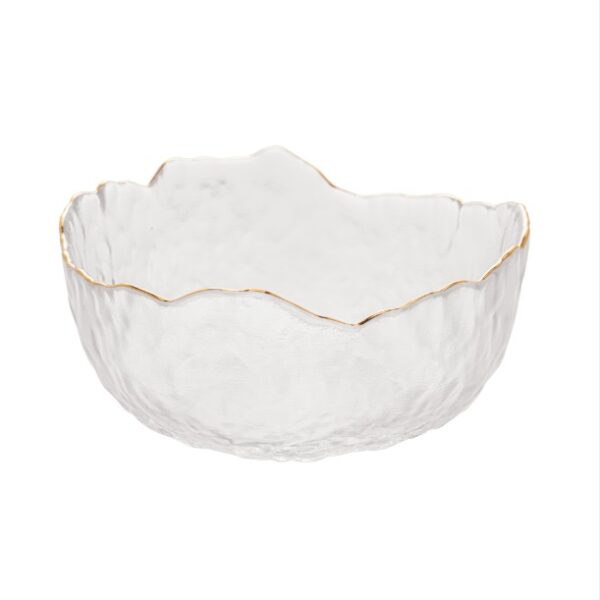 Bowl Cristal Martelado Borda Dourada Edgey 13 cm