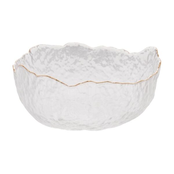 Bowl Cristal Martelado Borda Dourada Edgey 19 cm