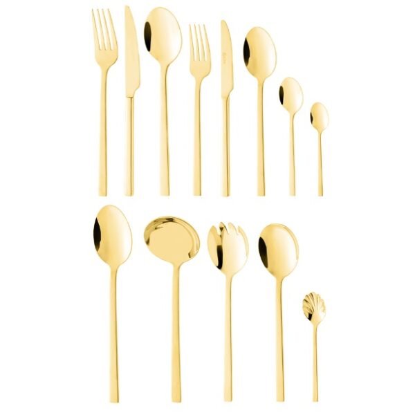 Faqueiro 101 Pçs Caixa Litografada Firenze Dourado