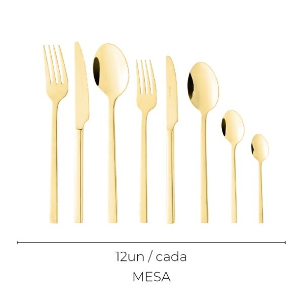 Faqueiro 101 Pçs Caixa Litografada Firenze Dourado