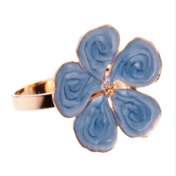 Kit 04 Pçs Porta Guardanapo Flower Azul