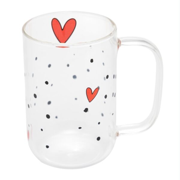 Caneca de Vidro Resistente à Calor New Heart 280 mL