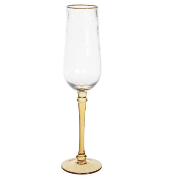 Taça Champanhe Luminère Âmbar Dourado 240mL