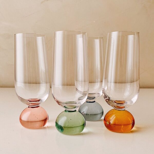 Kit 04 Pçs Taça Vidro  Coloré 250 mL