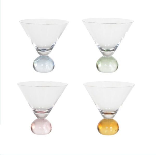 Kit 04 Pçs Taça Vidro Coloré 220 mL