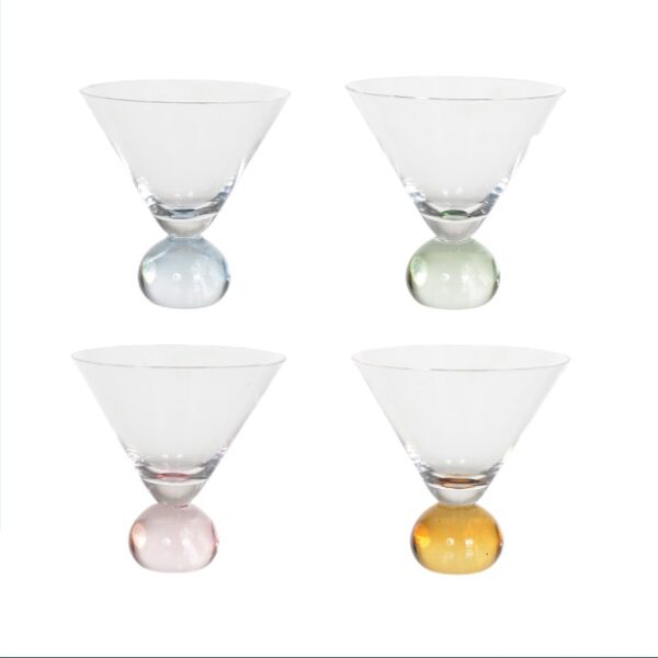 Kit 04 Pçs Taça Vidro Coloré 220 mL