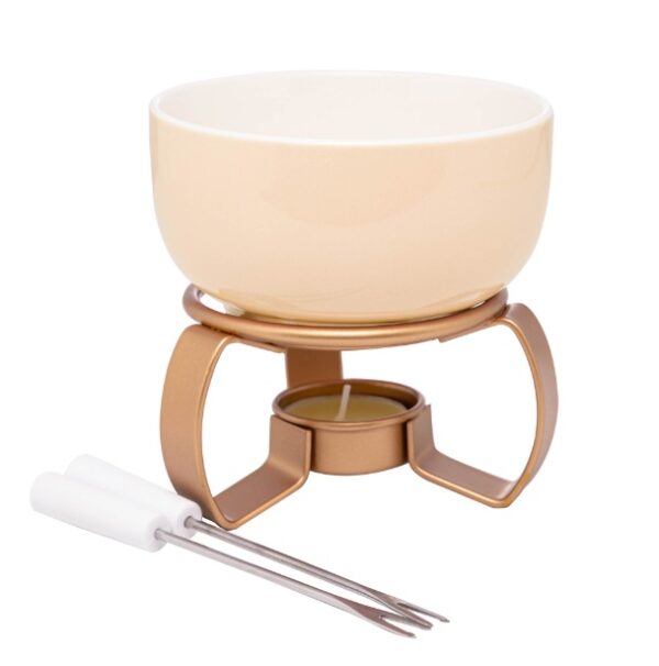 Aparelho de Fondue 5 Pçs Cerâmica Bege - Image 3