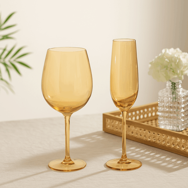 Taça de Vinho Gourmet Âmbar Metalizado 600ml