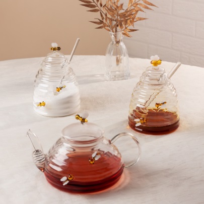 Açucareiro Lovely Bee em Vidro Borossilicato 470ml