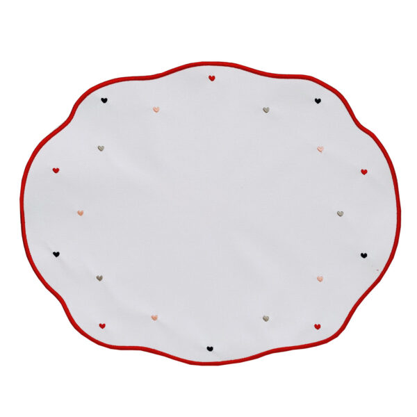 Jogo Americano Bordado Mini Corações Colors