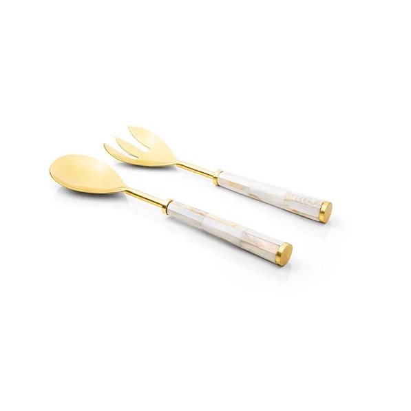 Kit 02 Pçs Talheres Para Salada Madre Pérola Atenas
