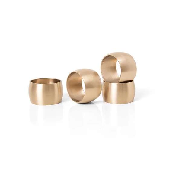 Kit 04 Pçs Porta Guardanapo Dourado Brigite