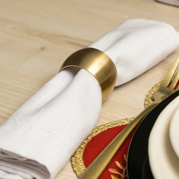 Kit 04 Pçs Porta Guardanapo Dourado Brigite