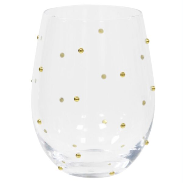 Copo Vidro Dots Dourado 550 mL