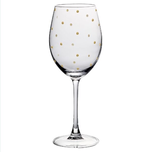 Taça Vidro Dots Dourado 460 mL