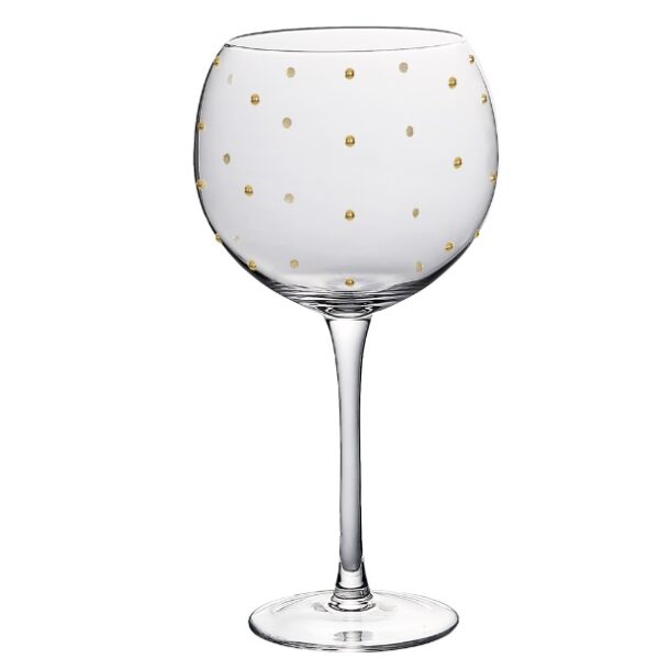 Taça Gin Vidro Dots Dourado 650mL