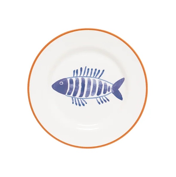 Prato Sobremesa Náutico Peixe Azul 21 cm